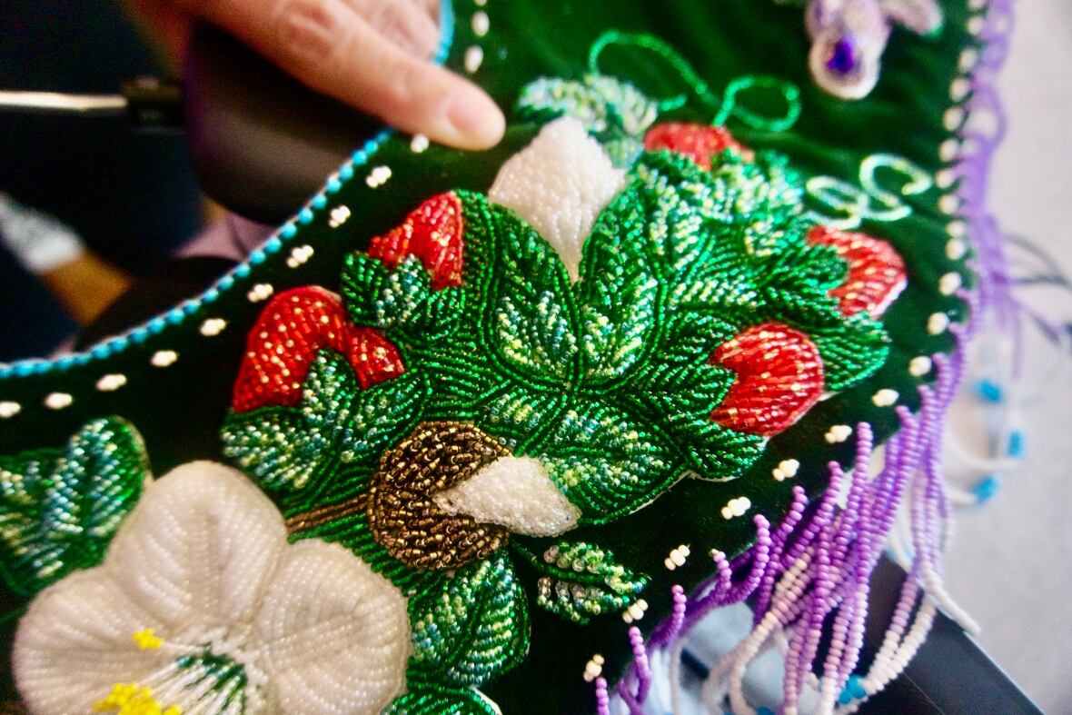 Ornately beaded collar with raised beadwork